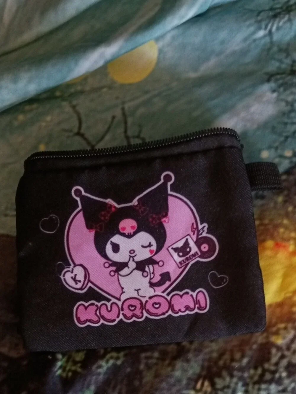 Kuromi Kids Black and Pink Zip Pouch